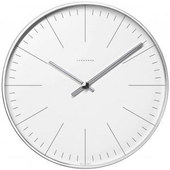 Max Bill by Junghans 374/7002.00 - Reloj de Pared controlado por Radio, 22 cm, sin números, Color Blanco