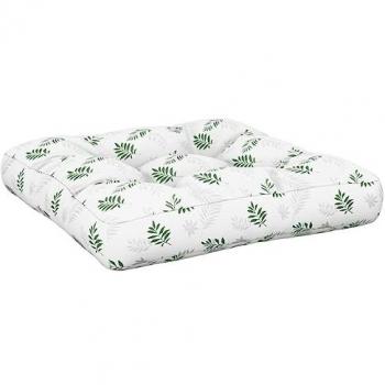 Cojín para palés 58x58x10 cm tela Oxford estampado de hojas