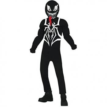 Disfraz de Héroe Arácnido Oscuro para Niño - Incluye traje completo con diseño de araña, máscara, tejido suave y cómodo, ideal para fiestas y Halloween, talla 5-6 años