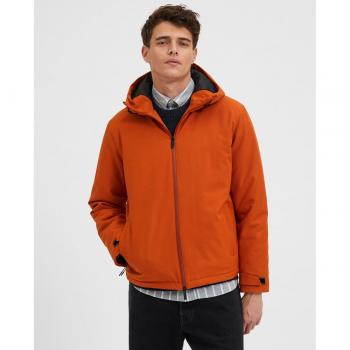 Abrigo de hombre acolchado con capucha Selected