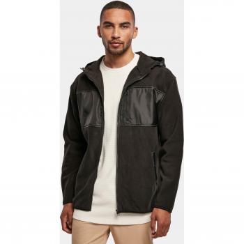 Urban Classics Men's Hooded Micro Fleece Jacket - Black