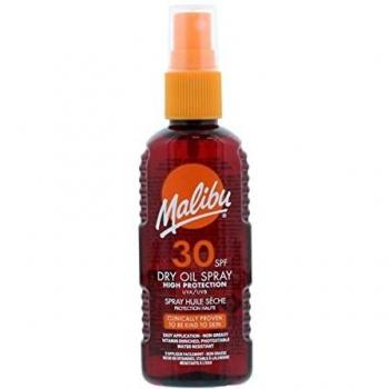 Aceite Seco Vaporizador Malibu SPF 30 - 100 ml, Protección Alta, Resistente al Agua, para Todo Tipo de Piel