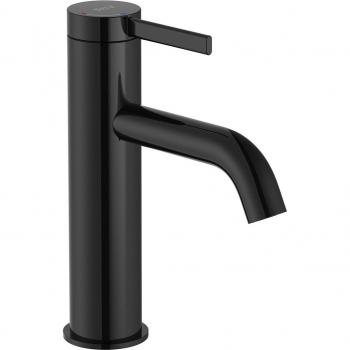 Grifo monomando para lavabo Roca Ona con desagüe click-clack, color negro titanio