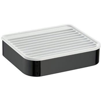 Manillons Jabonera Yass Negro Mate montado en la Pared. Organizador de Baño. Accesorios de Baño
