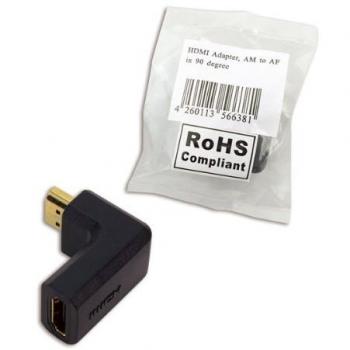 Adaptador HDMI Hembra a HDMI Macho en Ángulo de 90 Grados AH0005 LogiLink Negro