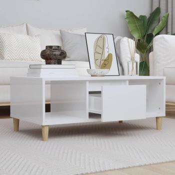 Mesa de centro Sala de estar Blanco pulido 90x50x36,5 cm Madera multicapa vidaXL