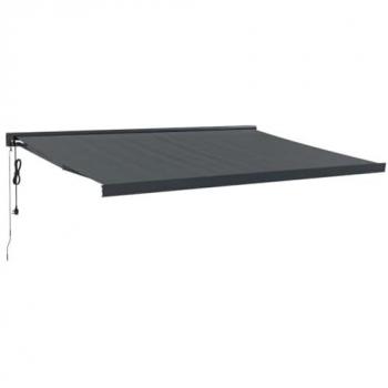 Toldo Retráctil de Aluminio y Tela Gris Antracita 4,5x3 m