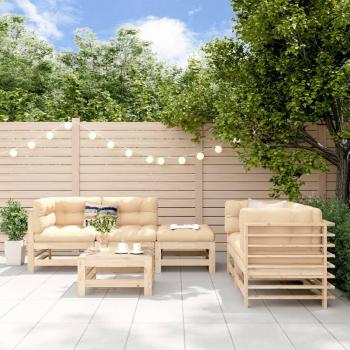 Conjunto de jardín Space 6 piezas de madera maciza de pino