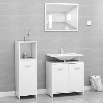 Conjunto de muebles de baño 4 piezas de madera blanca multicapa
