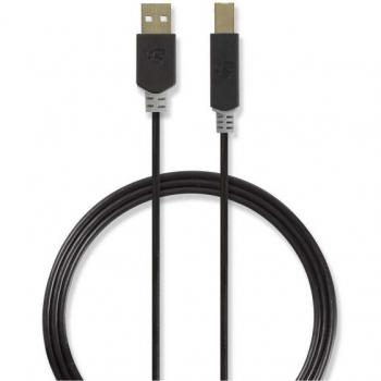 Cable USB 2.0 A macho - B macho 1,0 m dorado 480 Mbps antracita