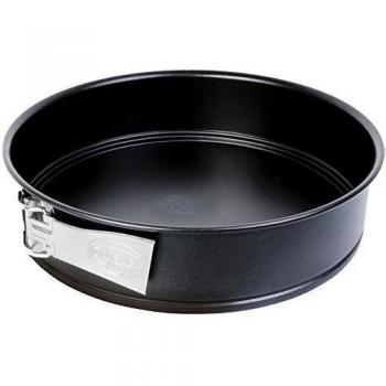 Dr. Oetker Molde Desmontable 1 Fondo Plano 8Cm, Acero con Revestimiento Antiadherente Especial, Color Negro. 1 ud 28Cm, 28 cm