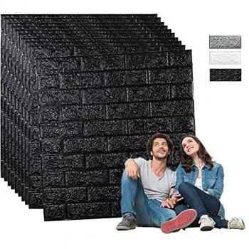 Edihome, Paneles PVC Pared, Paneles Decorativos 3D, Revestimiento de Paredes, Efecto Ladrillo de Piedra, 77x70cm, 10 piezas, Autoadhesivo, Papel Pintado Pared para Cocina, Dormitorio, Salón