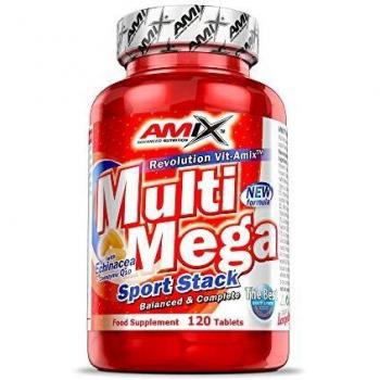 AMIX - Complejo Vitamínico - Multi Mega Stack con Vitaminas y Minerales - 120 Tabletas - Mejora el Rendimiento Físico y Mental - Suplemento con Hierro - Eficaces Suplementos Vitamínicos