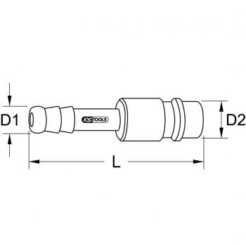 Conector de aire comprimido KS Tools 999.9094, Ø 10mm, 58mm