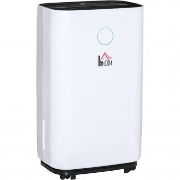 HOMCOM Deshumidificador Eléctrico 4000 ml 16L/Día 250W con 3 Modos 2 Velocidades Pantalla LED Luces Indicadoras Temporizador Ruedas Silencioso