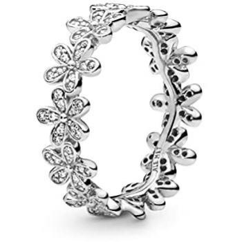 Anillo Pandora de plata de ley Margaritas Deslumbrantes con circonitas cúbicas, talla 60 para Mujer