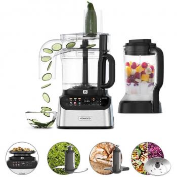 Kenwood Robot de cocina y batidora 2 en 1 MultiPro OneTouch FDM73.480SS, 1000 W, acero inoxidable y negro