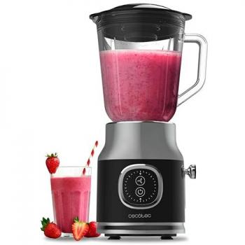 Cecotec Batidora de Vaso RetroTwist Black 800W, Función Pulse, Cuchilla de 4 Hojas con Recubrimiento de Titanio Negro, Jarra de 1L, Diseño Vintaje en Negro