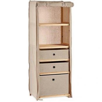 Estantería Beige Madera Tela 28 x 113 x 42 cm