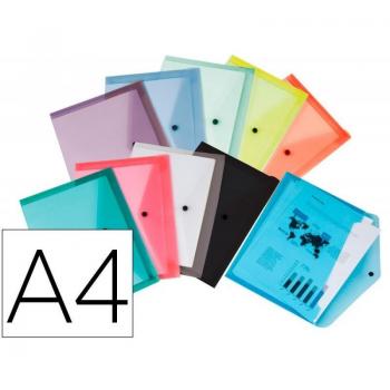 Unidades de Carpetas con Broche Transparentes Liderpapel Din A4 - Paquete de 12 Unidades (Colores Surtidos)