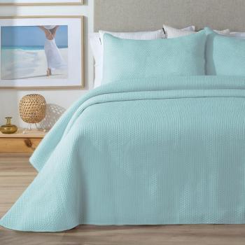 Colcha bouti nido de abeja Manterol celeste para cama 135/140cm
