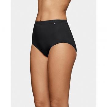 Impetus - Braga alta lisa con cinturilla perforada, Braguita Alta Soft Premium NEGRO (L)
