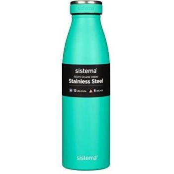 Botella de Agua de Acero Inoxidable Hydrate, 500 ml, a Prueba de Fugas, Reutilizable, Libre de BPA y Ftalatos, Doble Pared con Aislamiento al Vacío, Mantiene