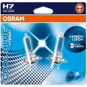 OSRAM H7 Cool Blue Intense Halogen Headlamp Bulb, 64210CBI-02B, 12V, Double Blister Pack of 2