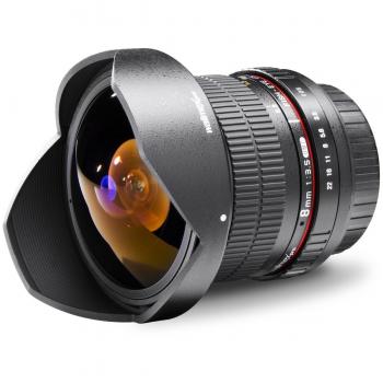 Walimex Pro - Objetivo Ojo de pez 1:3,5 DSLR para Sony Alpha, Color Negro