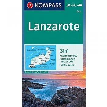 Mapa Excursionista 241 Lanzarote 1:50.000 con Guía de Actividades y Detalles para Ciclismo y Automóvil