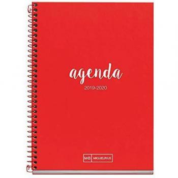 Miquelrius - Agenda Escolar 19/20 Semana Vista Lettering Rojo Castellano 150 x 213 mm
