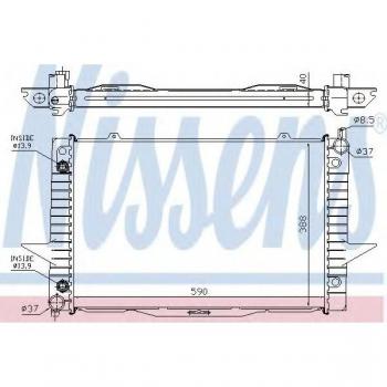Radiador Nissens 65548A para refrigeración del motor, compatible con múltiples vehículos, fabricado con materiales de alta calidad, diseño optimizado para una mejor disipación del calor y eficiencia en la refrigeración