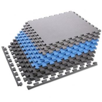 One Fitness MP10 Blue-Grey Puzzle Exercise Mat (9 Pieces, 10mm)