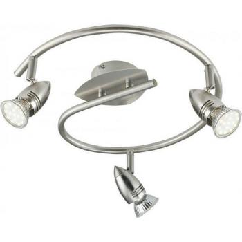Plafón LED Spot 3 Bombillas Metal Níquel Semi Empotrado 400lm 2700K 30x31.5cm
