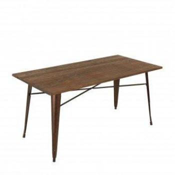 LO+DEMODA Moskva Rusty Wood - Mesa, color marrón oscuro