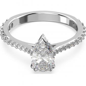 Swarovski Millenia Rhodium Plated Pear Cut Cocktail Ring - Size 55