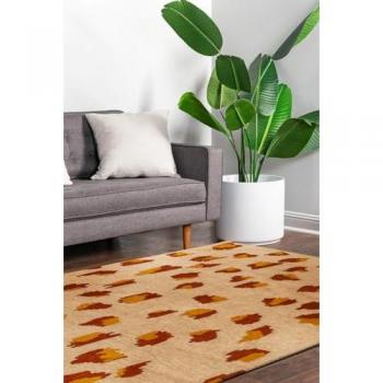 Alfombra moderna de tejido beige 140x200 cm colección Leo Choconuts
