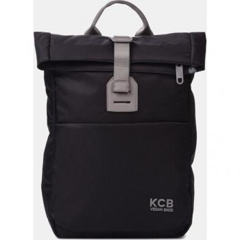 Mochila grande de nylon en negro con bolsillo frontal