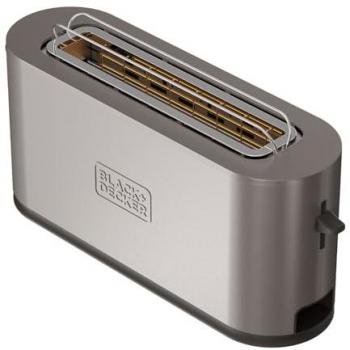 Tostadora Black & Decker BXTO1002E 1000W, Ranura Extra Grande, 7 Niveles de Tostado, 3 Funciones Integradas, Elevación Extra y Bandeja Recogemigas