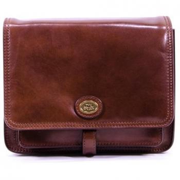 The Bridge Story Leather Shoulder Bag Brown with Back Pocket
