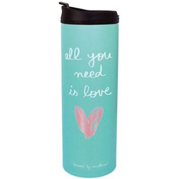 Laroom All You Need Is Love Termo Para Líquidos, Acero Inoxidable, Azul, 400ml