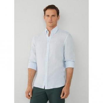 Camisa Garment Dye azul Hackett London