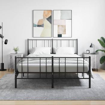 Mesita de noche 2 piezas Sonoma gris 40x40x50 cm madera multicapa