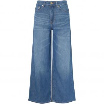 Ganni Women's Wide-Leg Blue Denim Jeans W28
