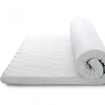 Bedsure Topper Colchón Viscoelástico 90x190x7cm de Memory Foam - Sobrecolchon Antiestático con 1 Funda Extraíble y Lavable - Cubrecolchon Espuma con Efecto Memoria Hipoalergénico