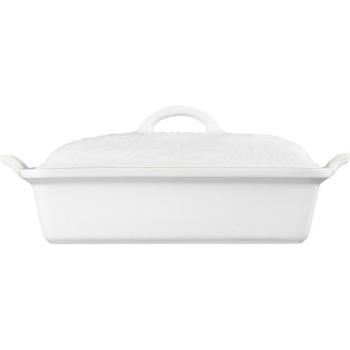 Bandeja cerámica rectangular con tapa OLIVE de Le Creuset (Ed. Limitada) - Bandeja rectangular con Tapa Olive Branch cerámica de gres 33 cm/3,8 L Le Creuset