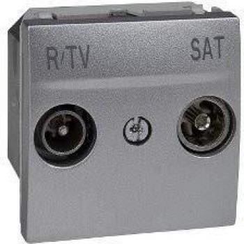 Schneider Electric U3.451.30 - Toma tv-fm derivacion unica aluminio