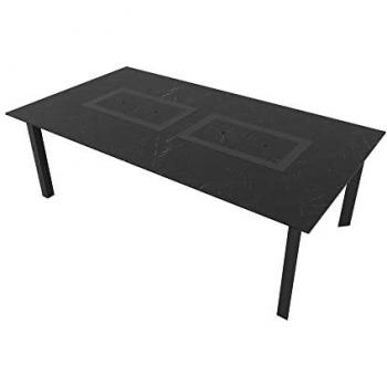 Mesa de jardín para 8-10 personas 220 x 120 x 75 cm - Efecto mármol negro