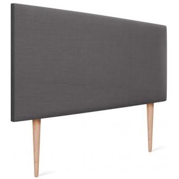 Cabecero Tapizado de Lino Natural Gris Oscuro 80x105cm con Patas para Cama Dormitorio Moderno