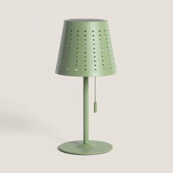 Lámpara de Mesa Led Solar Portátil Banate 3W para Exterior con Batería USB Recargable Iluzzia Verde Celadón